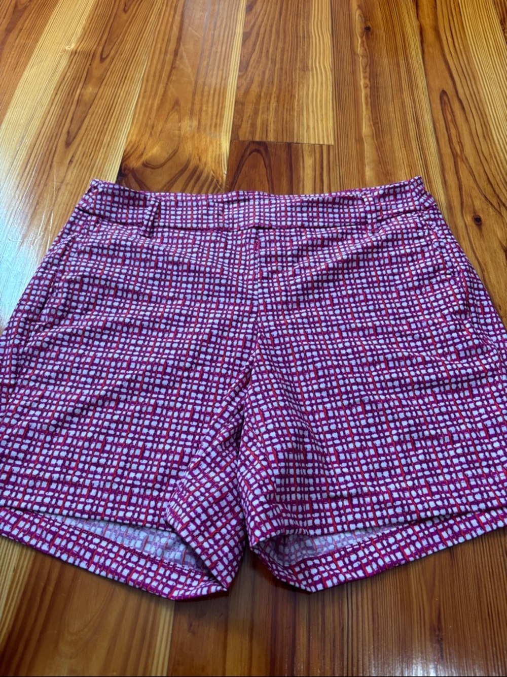 SPANX High-Waist Pink Grid Print Women's Shorts